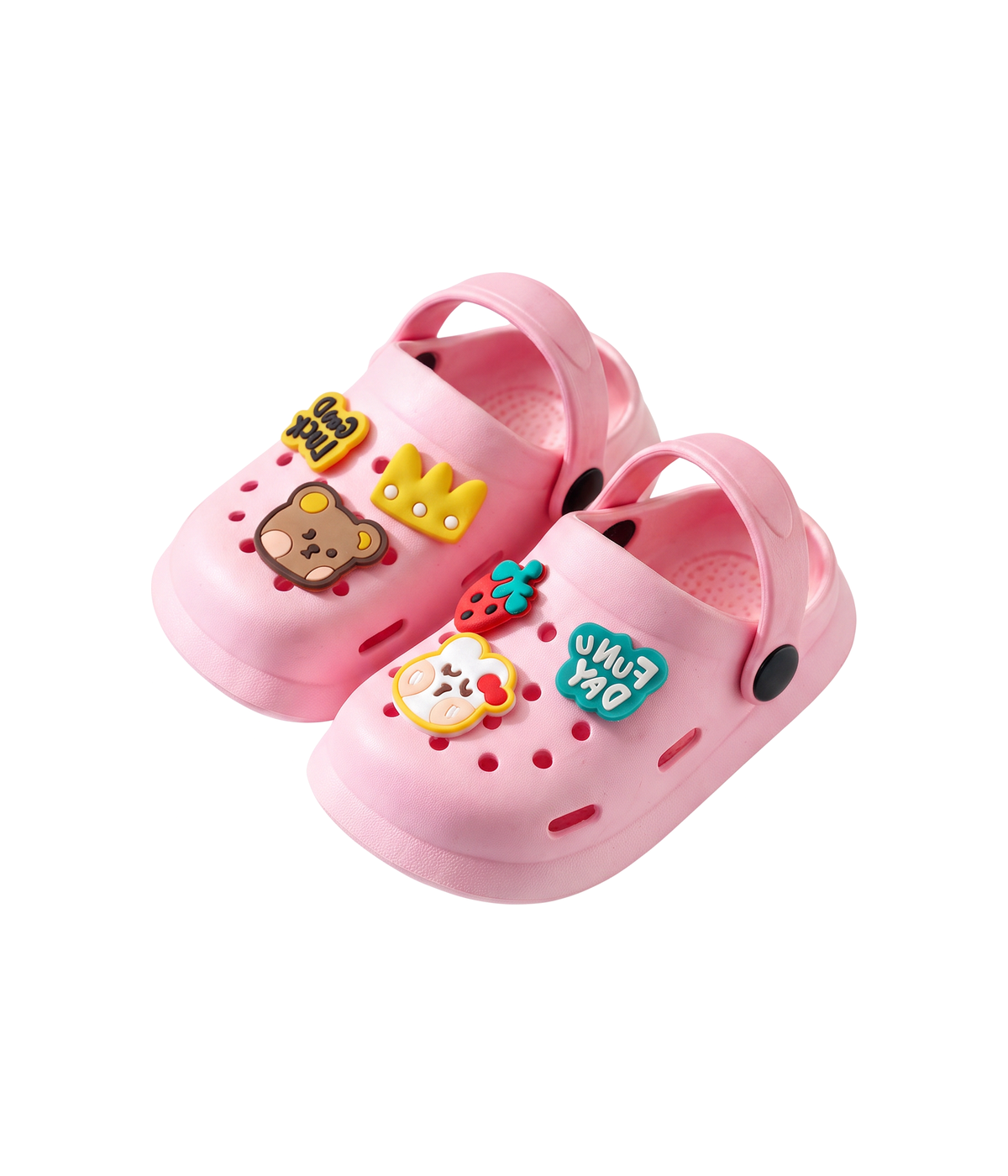 Clog Infantil Fun Day de EVA Rosa Claro, par visto de cima
