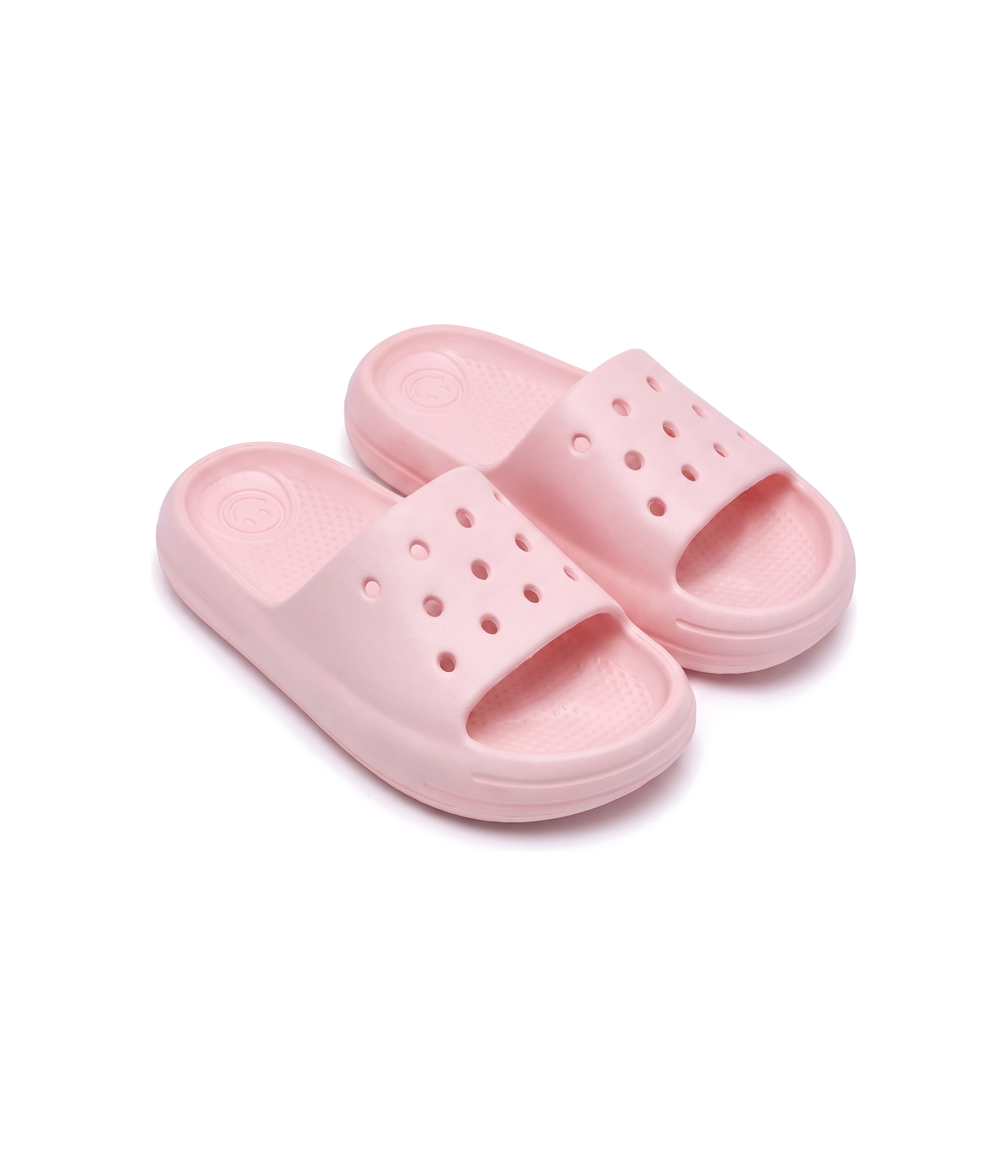 Chinelo Slide Infantil Rosa Claro, par visto de cima