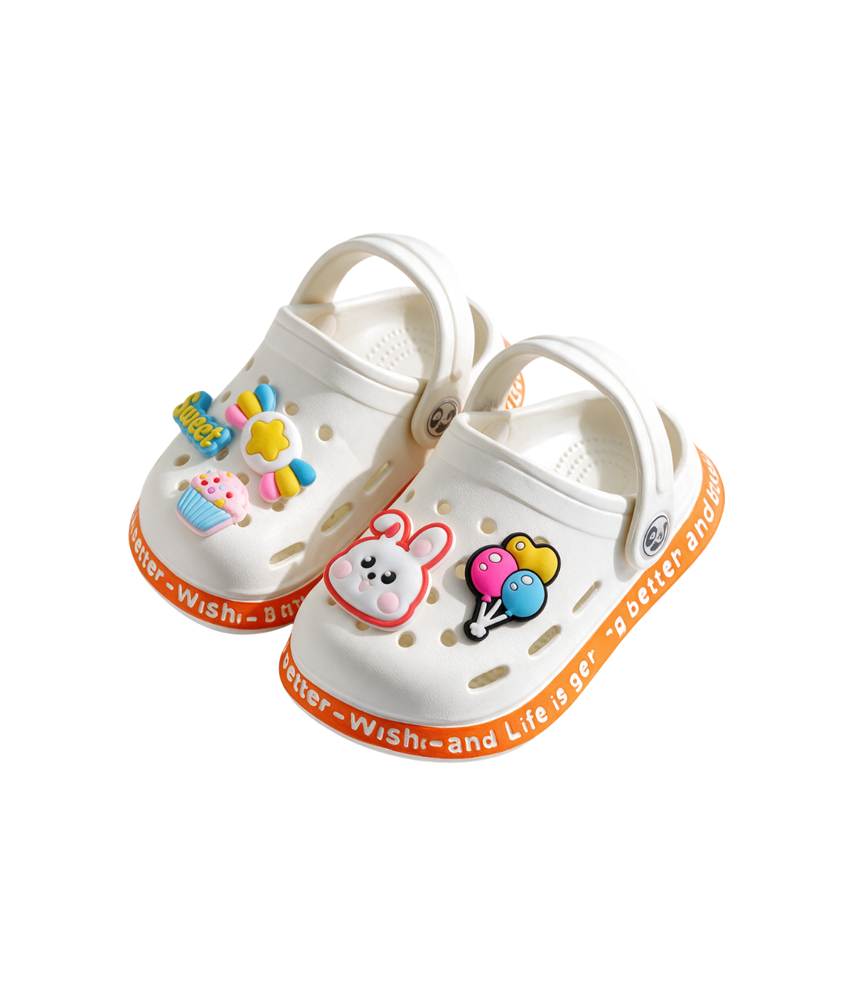 Clog Infantil de EVA Branco, par visto de cima