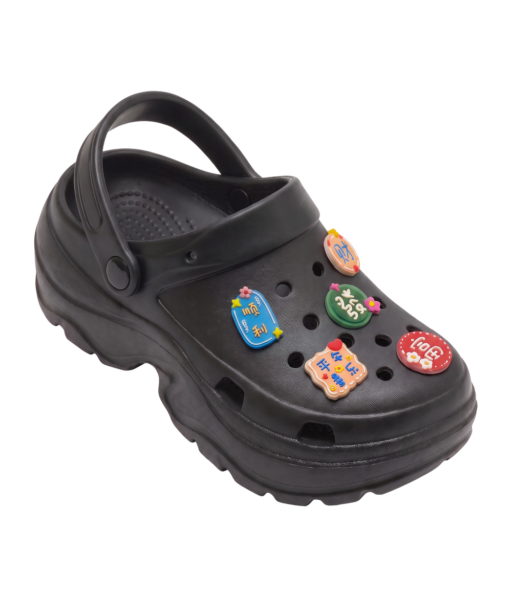 Clog Plataforma Boa Sorte Preto (+Gominhas de Brinde)