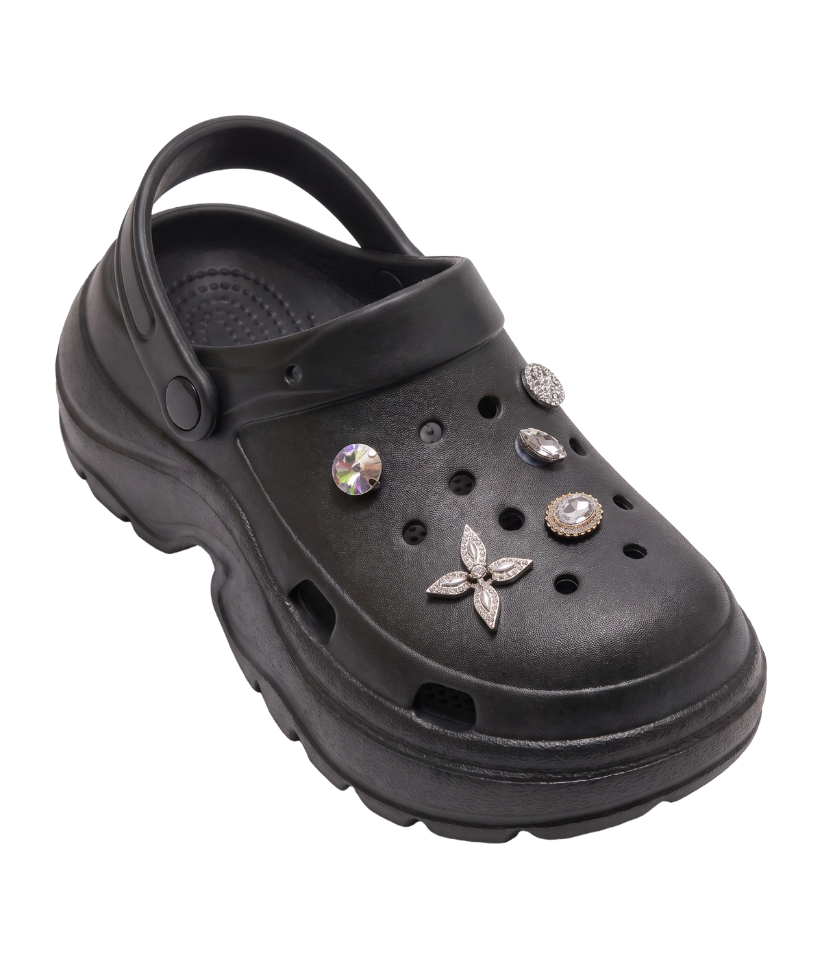 Clog Plataforma Brilho Preto (+Gominhas de Brinde)