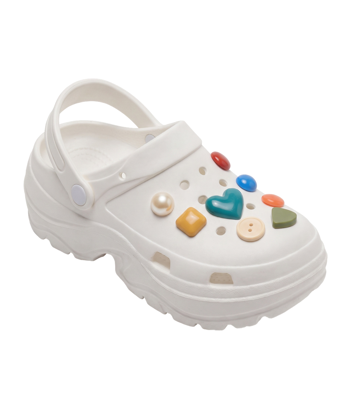 Clog Plataforma Confete Branco (+Gominhas de Brinde)