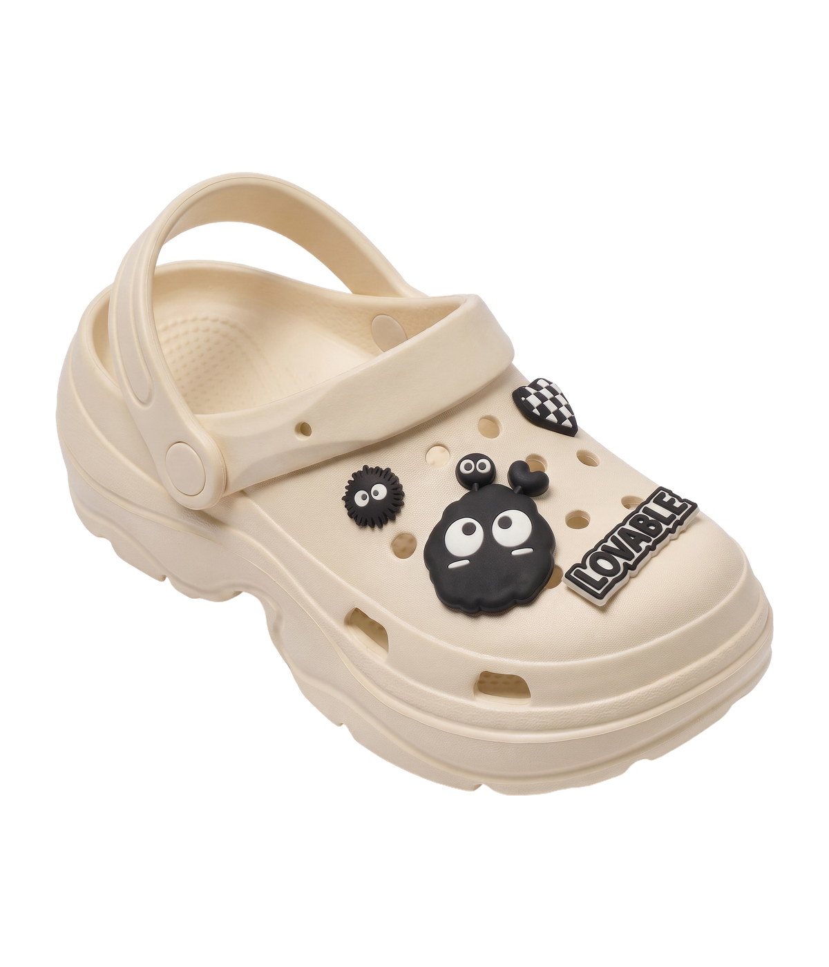 Clog Plataforma Monstrinho Bege (+Gominhas de Brinde)