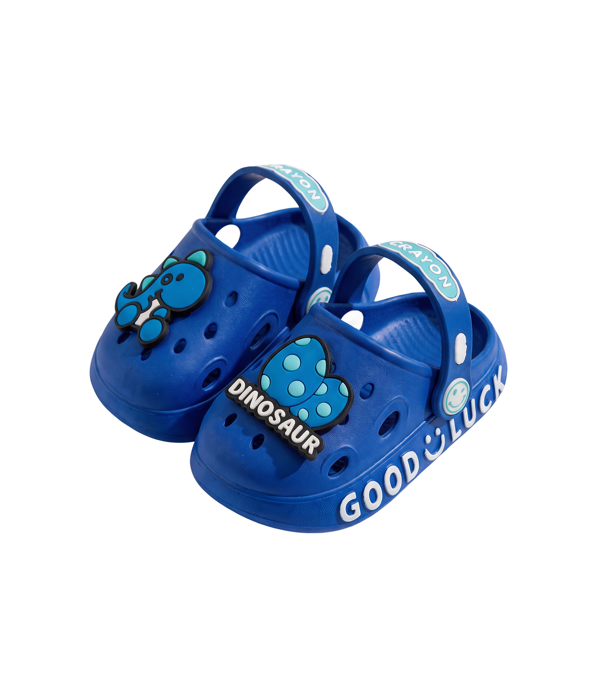 Clog Infantil Dino de EVA Azul, par visto de cima