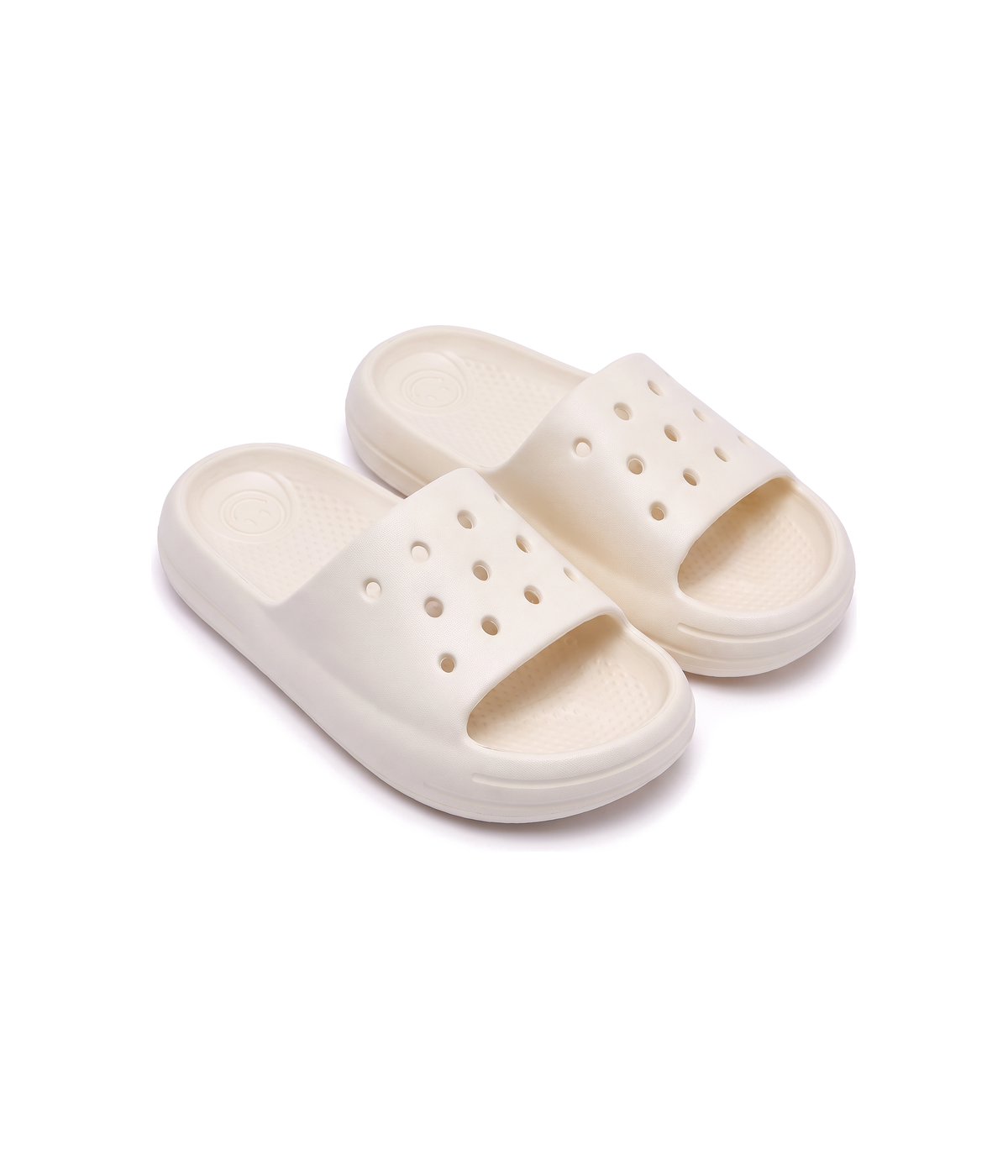 Chinelo Slide Infantil Branco, par visto de cima