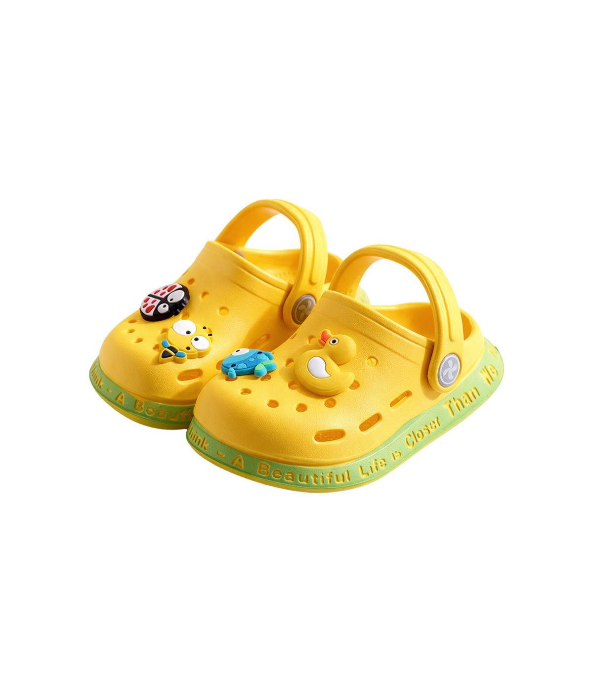 Clog Infantil de EVA Amarelo, par visto de cima