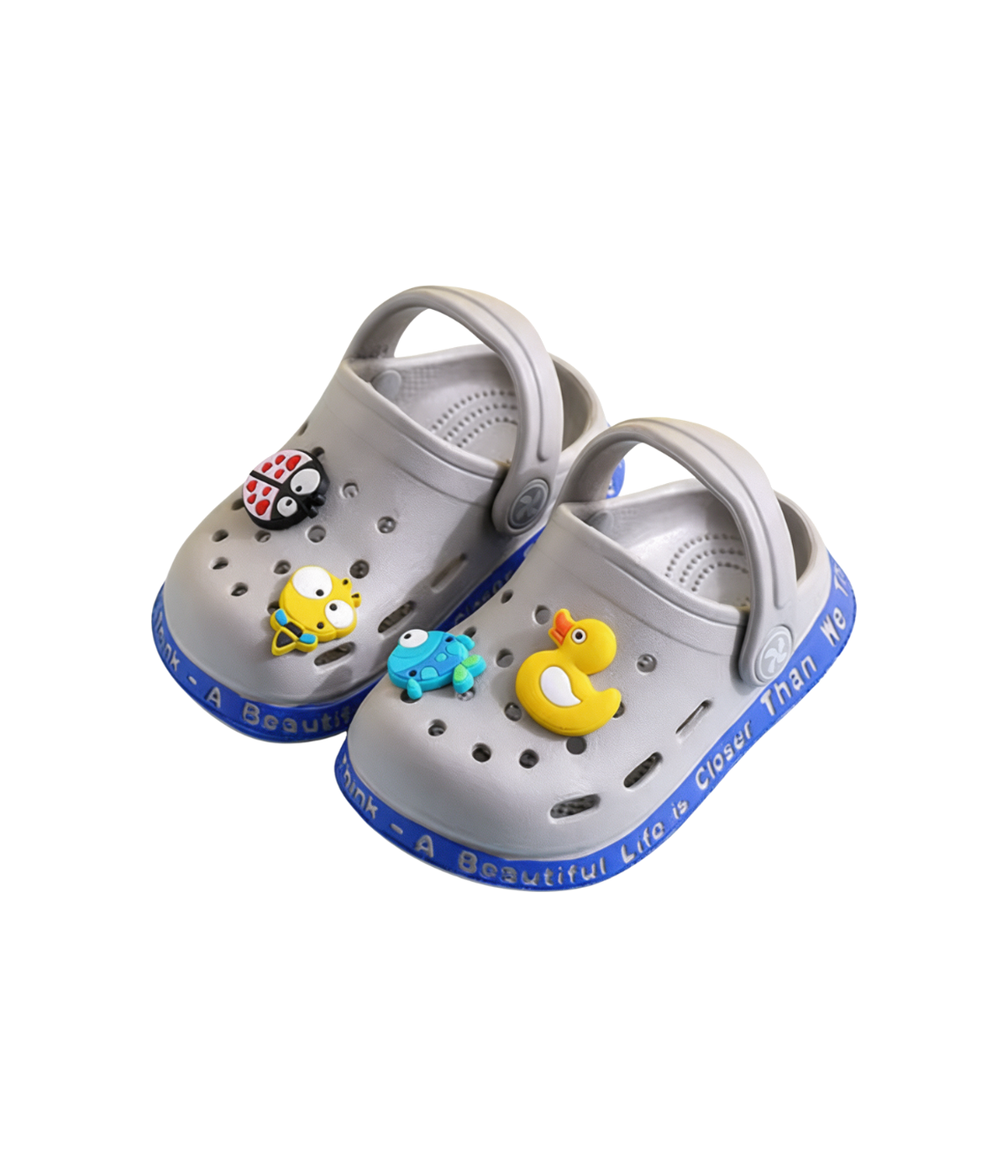 Clog Infantil de EVA Cinza, par visto de cima