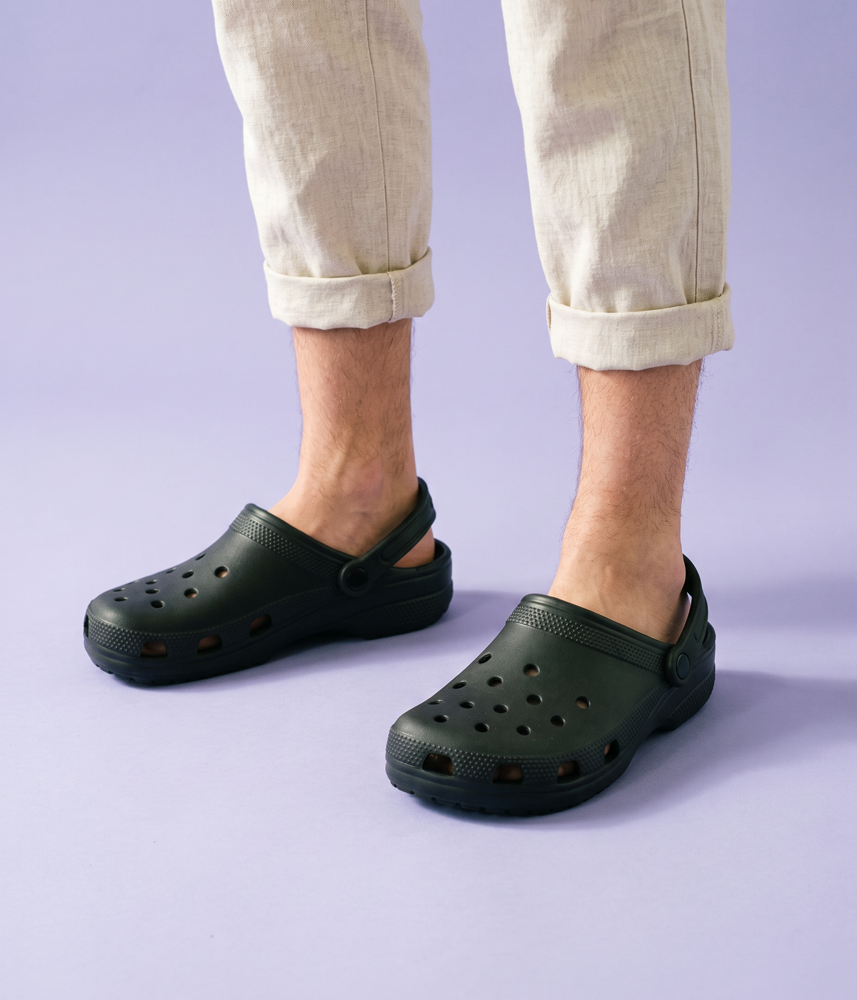 Clog de EVA Preto, em uso