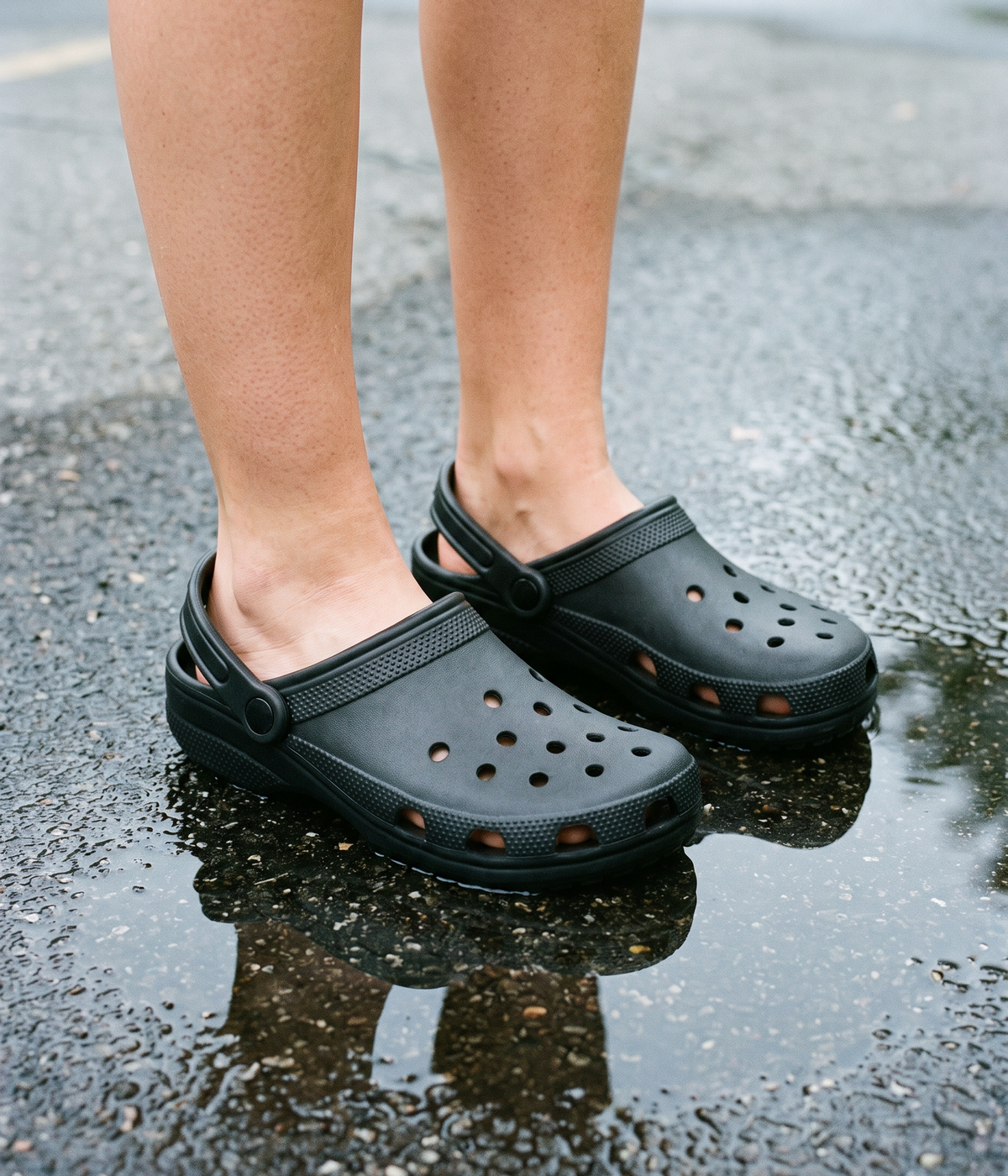 Clog de EVA Preto, em uso