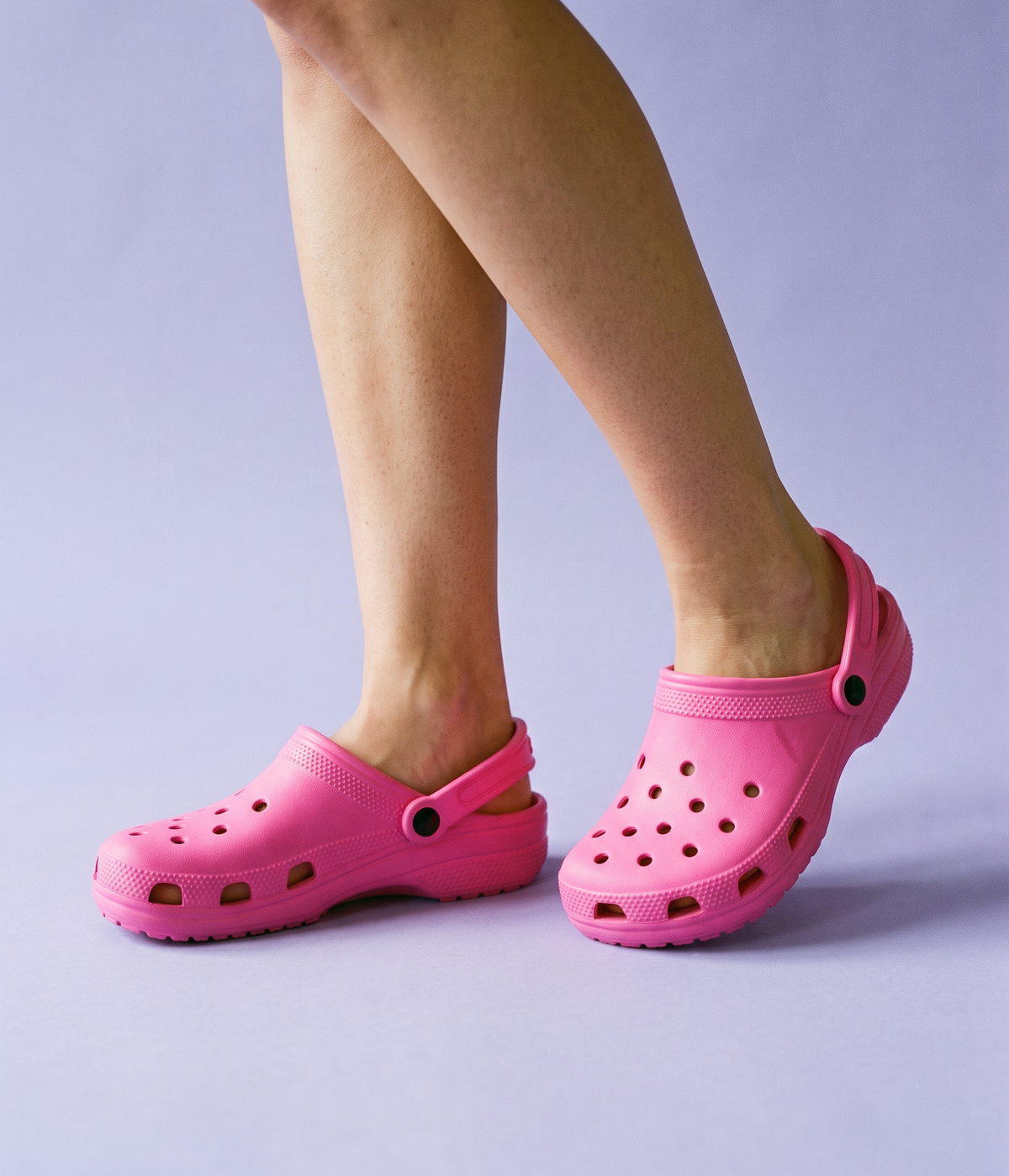 Clog de EVA Rosa, em uso
