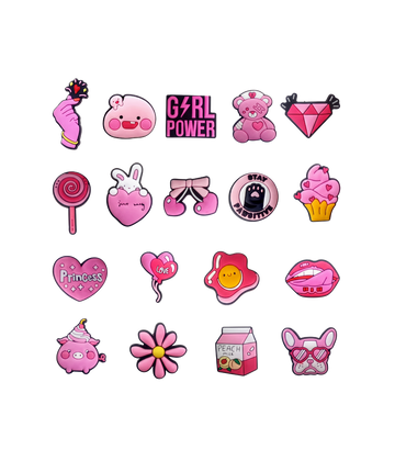 Kit 29 Gominhas Girl Power para Clog