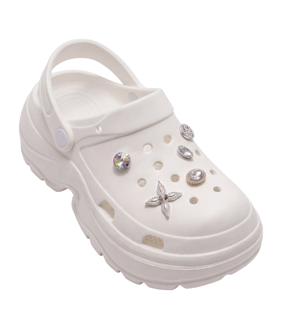 Clog Plataforma Brilho Branco (+Gominhas de Brinde)