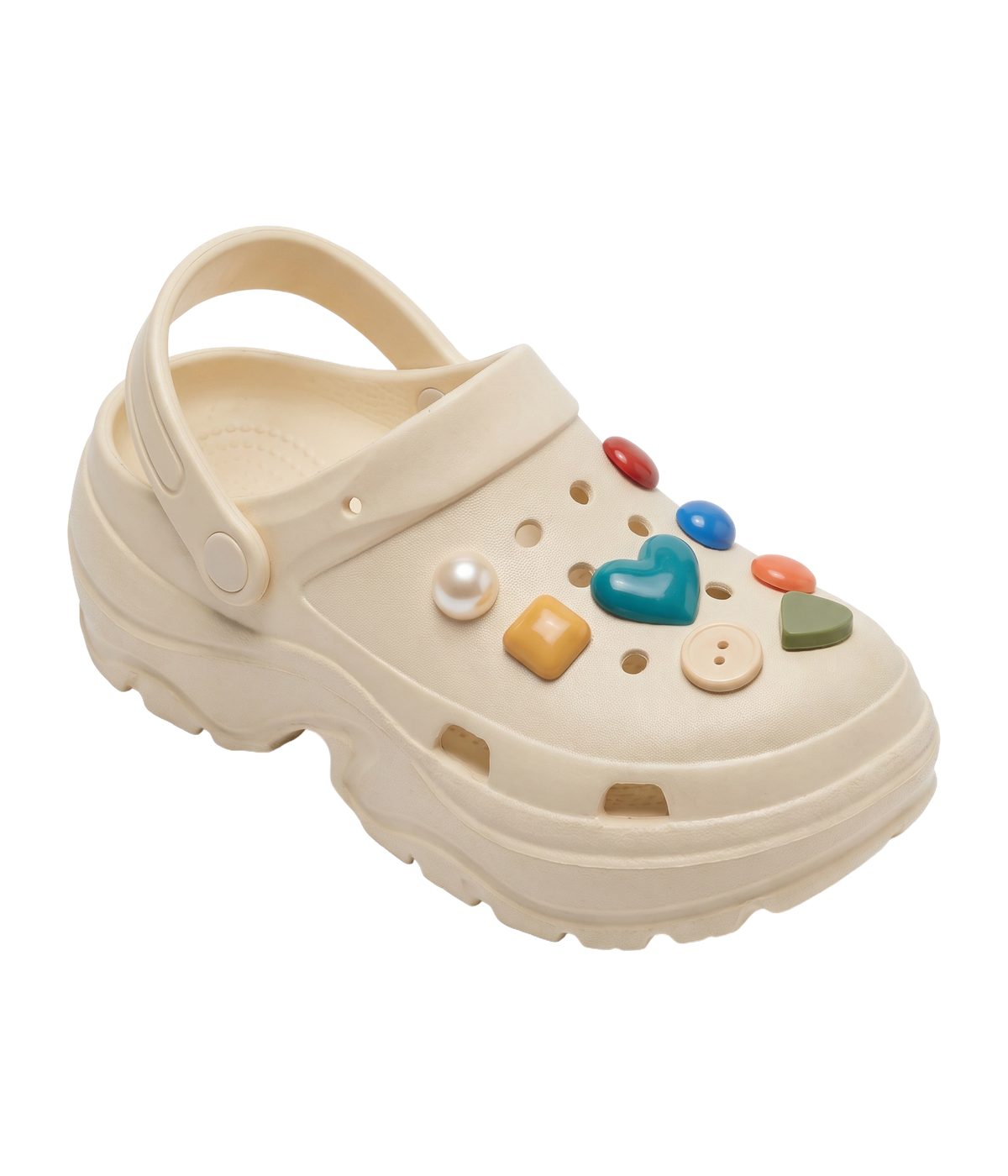 Clog Plataforma Confete Bege (+Gominhas de Brinde)