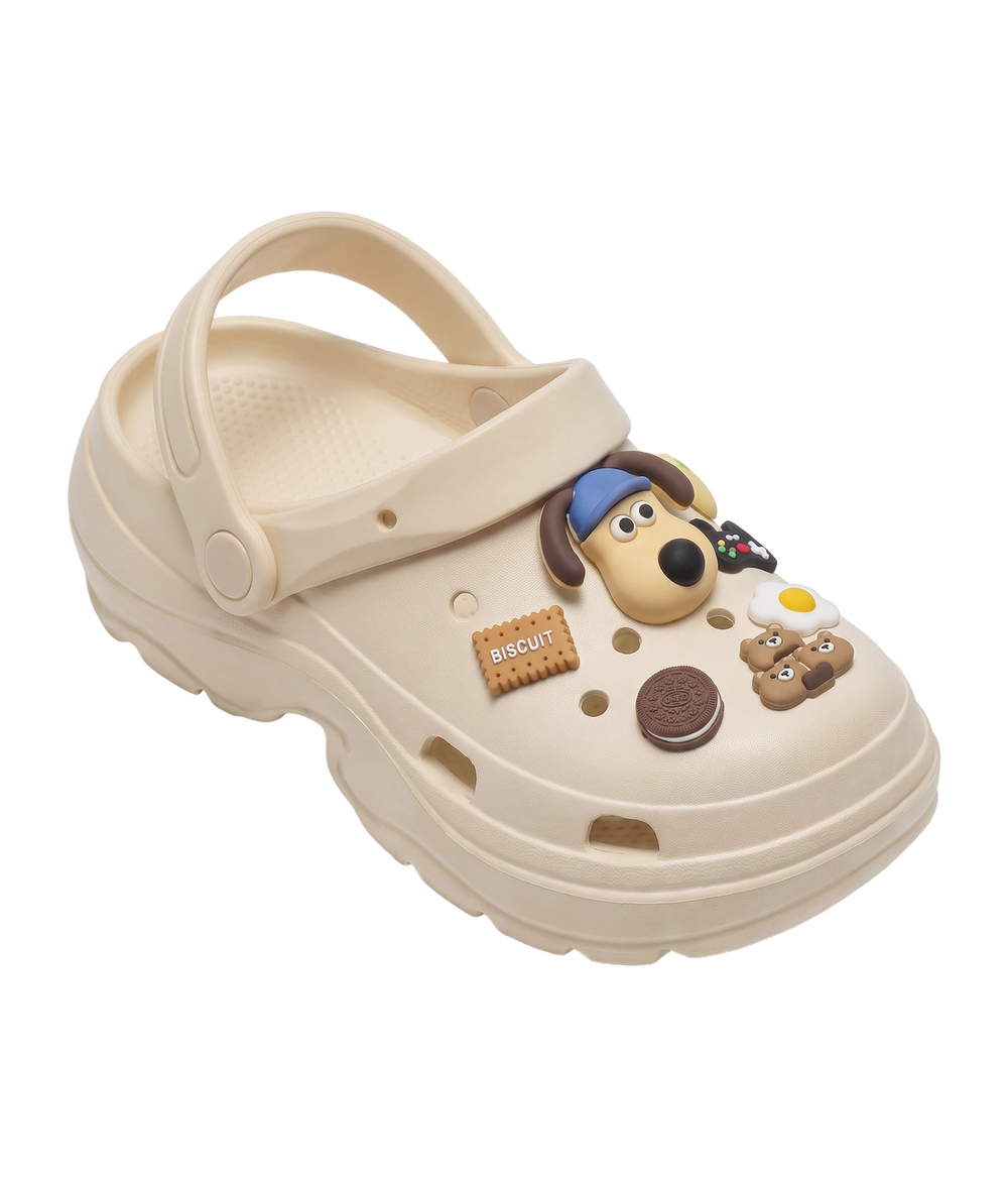 Clog Plataforma Hot Dog Bege (+Gominhas de Brinde)