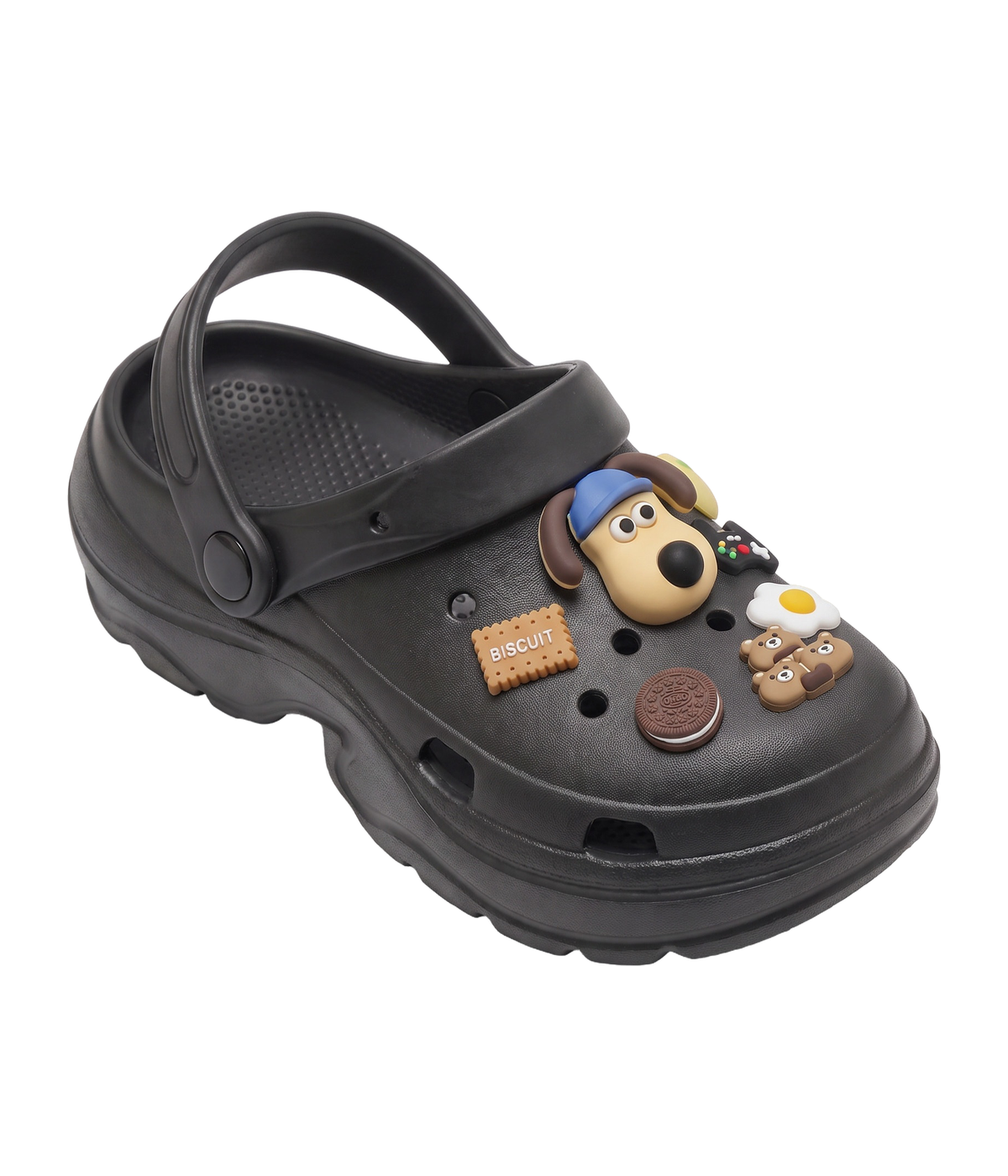 Clog Plataforma Hot Dog Preto (+Gominhas de Brinde)