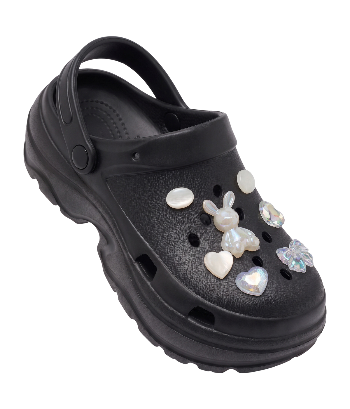 Clog Plataforma Pérola Preto (+Gominhas de Brinde)